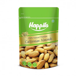 HAPPILO 100 PERCENT NATURAL PREMIUM CALIFORNIA ALMONDS 200GM